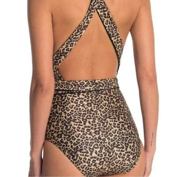 NWOT Nicole Miller Animal Print Convertible One-Piece Swimsuit Size Medium - Picture 2 of 10